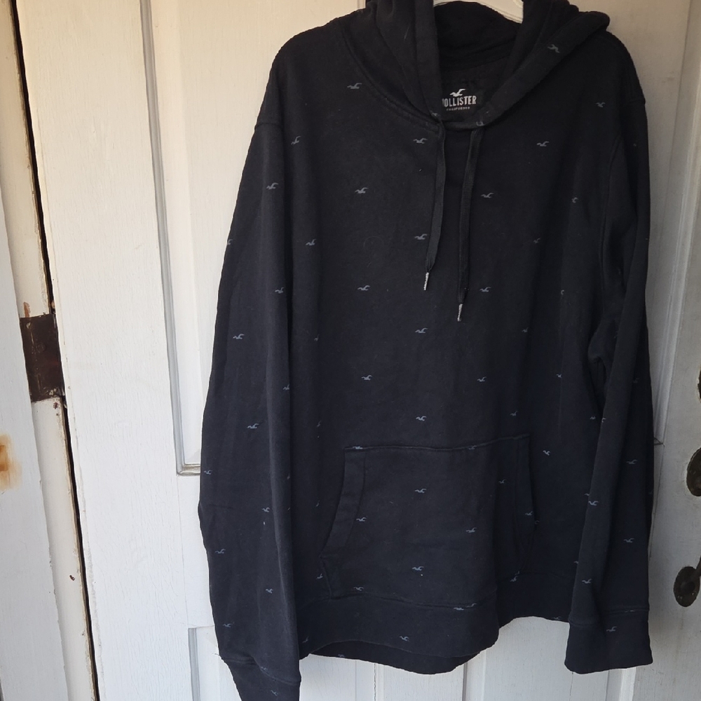 Hollister Men's Dark Gray Hoodie Xxl